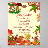 Herfst Festival herfstkleuren esdoorn bladeren pom Poster (Voorkant)