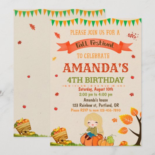 Herfst festival in het najaar kaart (Voorkant / Achterkant)