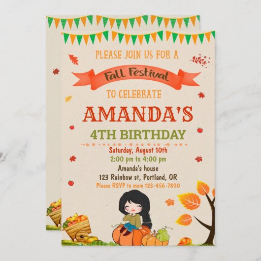 Herfst festival in het najaar kaart (Voorkant / Achterkant)