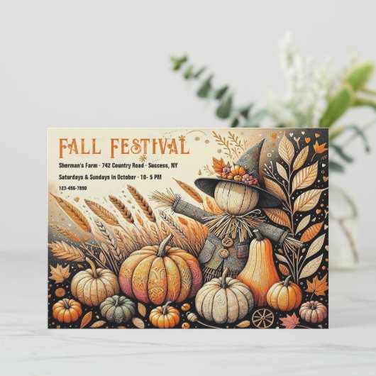 Herfst Festival Kaart (Staand voorkant)