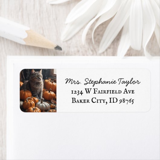 Herfst Festival Kat Retouradres Label (Insitu)