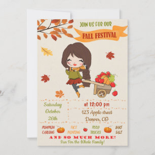 Herfst festival nodigt herfst-uitnodigingen uit kaart
