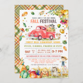 Herfst Festival Pumpkin Truck Uitnodiging (Voorkant / Achterkant)