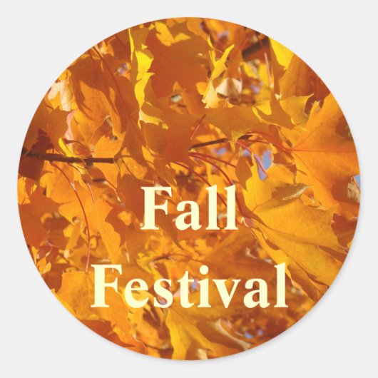 Herfst Festival stickers Envelope zegels Gouden Bl (Voorkant)