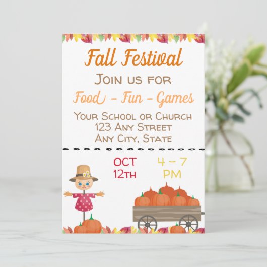 Herfst Festival Uitnodiging (Staand voorkant)