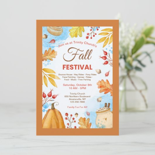 Herfst Festival Uitnodiging (Staand voorkant)