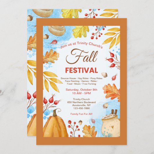 Herfst Festival Uitnodiging (Voorkant / Achterkant)