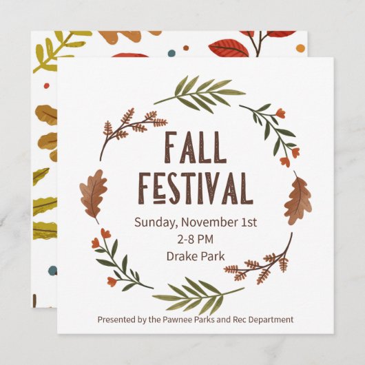 Herfst Festival Uitnodiging (Voorkant / Achterkant)