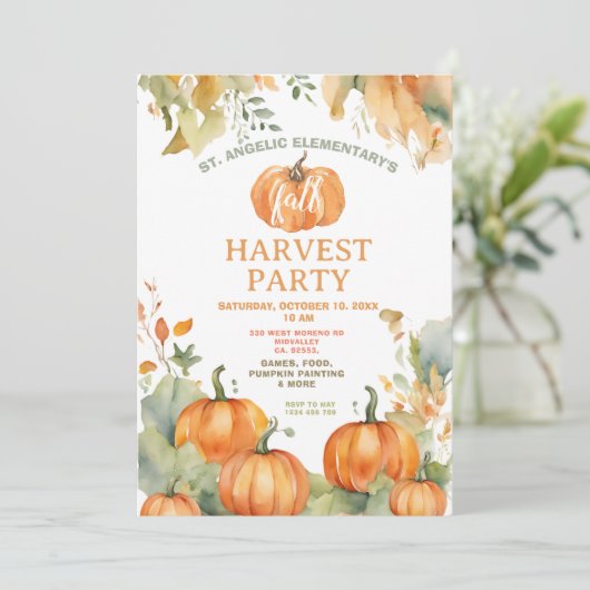 Herfst Festival Uitnodiging Oogstfeest (Staand voorkant)