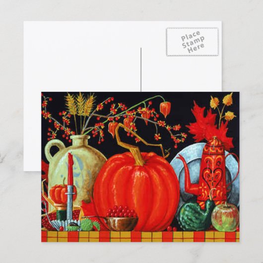 Herfst Festive Table Briefkaart (Voorkant / Achterkant)