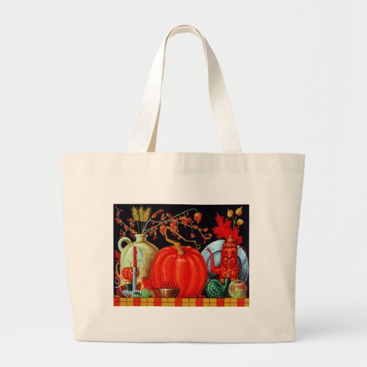 Herfst Festive Table Grote Tote Bag (Voorkant)