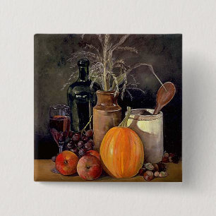 Herfst Festive Table Vierkante Button 5,1 Cm