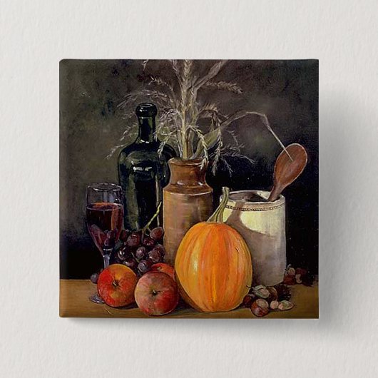 Herfst Festive Table Vierkante Button 5,1 Cm (Voorkant)