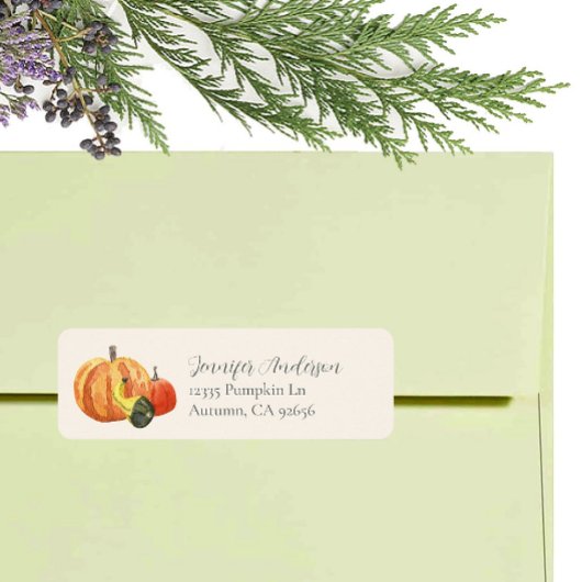 Herfst fete herfstfeest kleurrijke pompoenen etiket