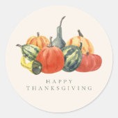Herfst fete herfstfeest kleurrijke pompoenen ronde sticker (Voorkant)