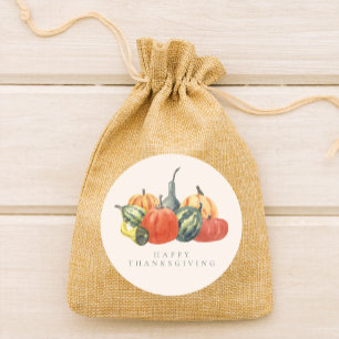 Herfst fete herfstfeest kleurrijke pompoenen ronde sticker