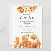 Herfst fete herfstverjaardagsfeest Sinaasappel blo Kaart (Voorkant)