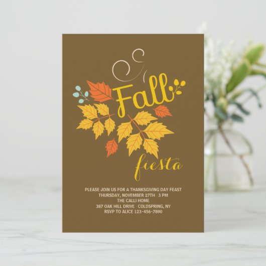 Herfst Fiesta Invitation Kaart (Staand voorkant)
