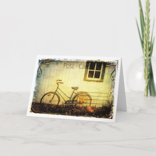 Herfst Fiets Briefkaart Textuur (Voorkant)