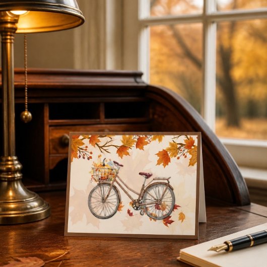 Herfst Fietsrit Wenskaart Notitiekaartje