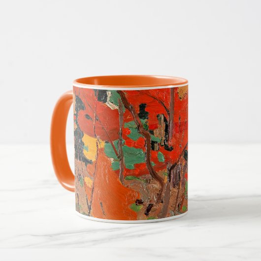 Herfst, fijne kunst van Tom Thomson, Mok (Voorkant links)