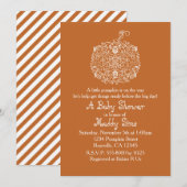 Herfst Filigraan Pompoen Elegante Uitnodigingen (Voorkant / Achterkant)