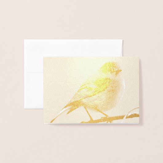 Herfst Finch Blank Folie Note Kaart (Voorkant met envelop)