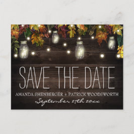 Herfst Firefly Mason Jar Bruiloft Save the Date Ka Aankondigingskaart