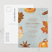 Herfst First Birthday Party Boy Autumn Pumpkin One Uitnodiging Briefkaart (Voorkant / Achterkant)