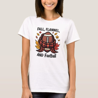 Herfst, flanel en Football - Gezellige herfstsport T-shirt