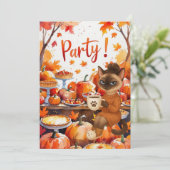 Herfst Flanel & Fizz Vriendendag Dankfeest Feestje Kaart (Staand voorkant)