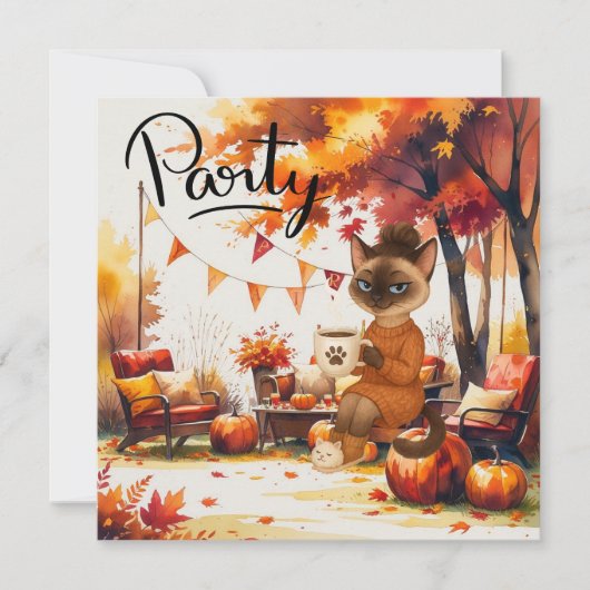 Herfst Flanel & Fizz Vriendendag-feestje Kaart (Voorkant)