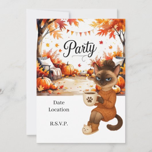 Herfst Flanel & Fizz Vriendendag-feestje Kaart (Voorkant)