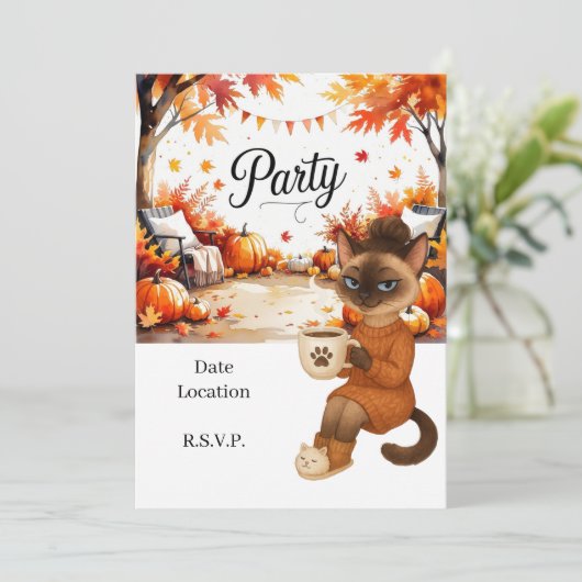 Herfst Flanel & Fizz Vriendendag Thanksgivingfeest Kaart (Staand voorkant)