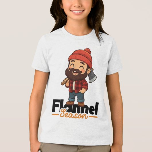 Herfst Flanel Seizoen Tri-Blend Shirt (Voorkant)