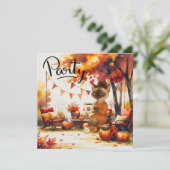 Herfst Flannel & Fizz Vriendschapsfeest Kaart (Staand voorkant)