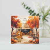 Herfst Flannel & Fizz Vriendschapsfeest Save The Date (Staand voorkant)