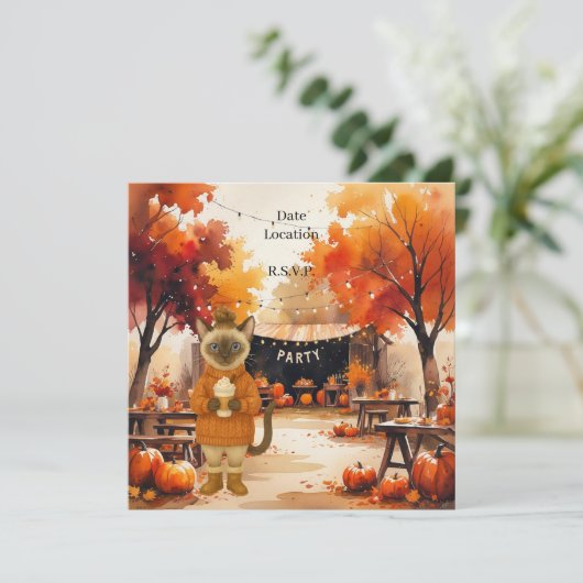 Herfst Flannel & Fizz Vriendschapsfeest Save The Date (Staand voorkant)