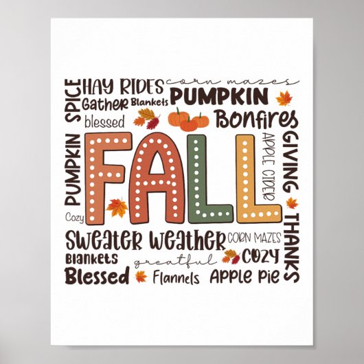 Herfst Flannels Pompoen Seizoen Herfst Vibes Herfs Poster (Voorkant)