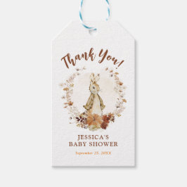 Herfst Flopsy Konijn Baby Shower Cadeautag Cadeaulabel