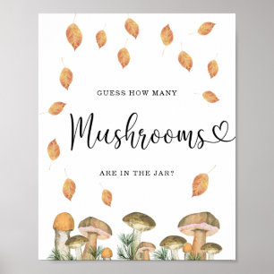 Herfst flora raden hoeveel paddenstoelen poster