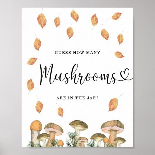 Herfst flora raden hoeveel paddenstoelen poster (Voorkant)