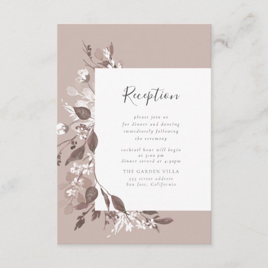 Herfst Flora Receptie Insert Kaart (Voorkant)