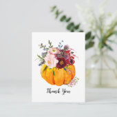 herfst, floraal,    pompoen uitnodiging briefkaart (Staand voorkant)