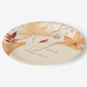 Herfst floraal vrijgezellenfeest papieren bordje (Gekanteld)