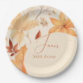 Herfst floraal vrijgezellenfeest papieren bordje (Voorkant)