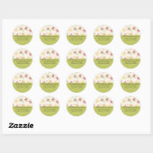 Herfst Floral Abstract D1 - Retouradreslabels Ronde Sticker (Vel)