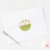 Herfst Floral Abstract D1 - Retouradreslabels Ronde Sticker (Envelop)