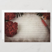 Herfst Floral Achtergrond met pen en gelaagd papie Briefpapier (Voorkant / Achterkant)