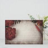 Herfst Floral Achtergrond met pen en gelaagd papie Briefpapier (Staand voorkant)